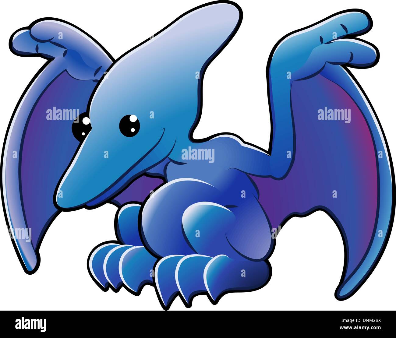 Eine Vektor-Illustration eines netten freundlichen Dinosaurier Flugsaurier oder pteranodon Stock Vektor