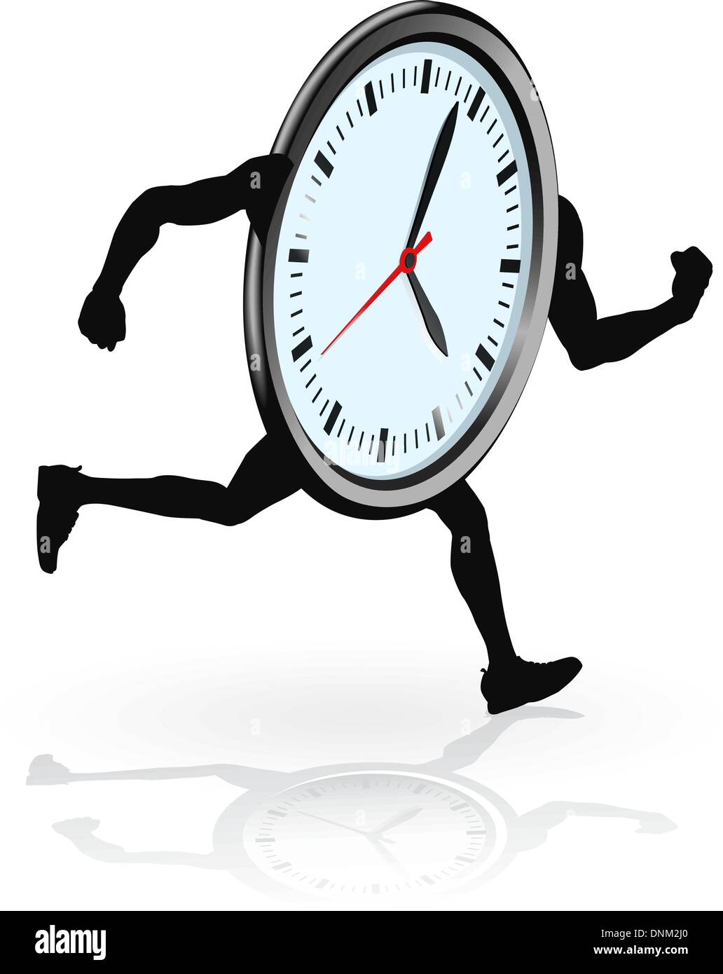 Eine Uhr Charakter laufen. Konzept für den Betrieb aus Zeit- oder beruflichen Leben auszugleichen. Stock Vektor