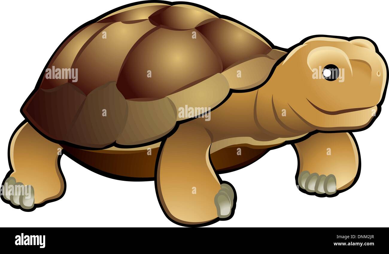 Eine Vektor-Illustration netten und freundlichen Schildkröte Stock Vektor
