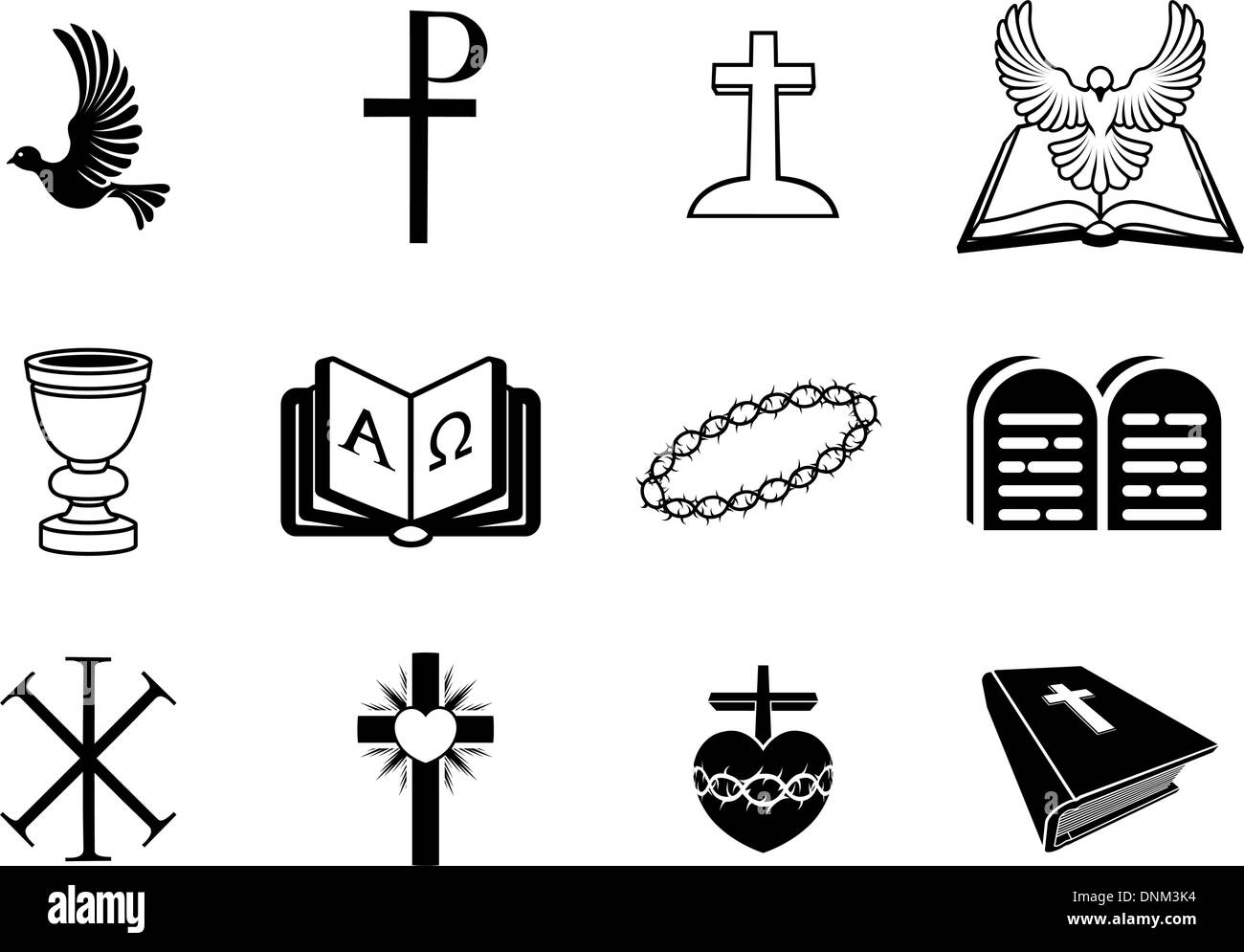 Illustration der religiösen Zeichen und Symbole aus dem Christentum Vektor Abbildung Bild Illustration der religiösen Zeichen und Symbole aus dem Christentum Vektor Abbildung Bild