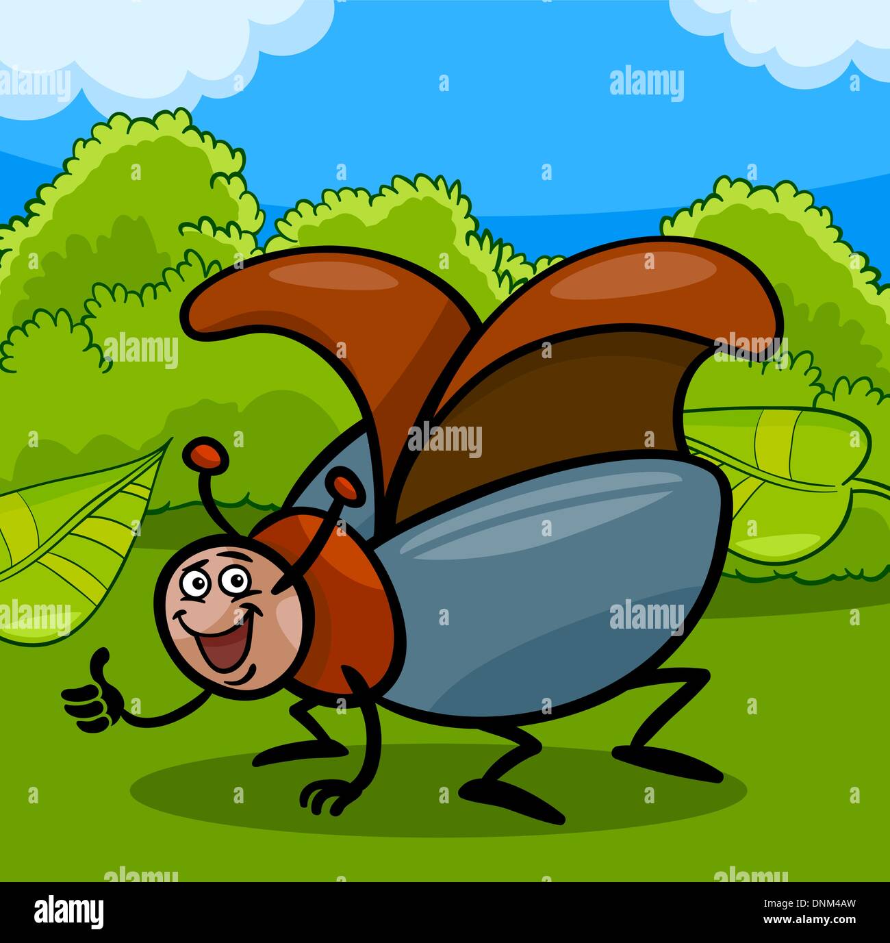 Cartoon-Illustration der lustige Käfer oder Maikäfer Insekt auf der ...
