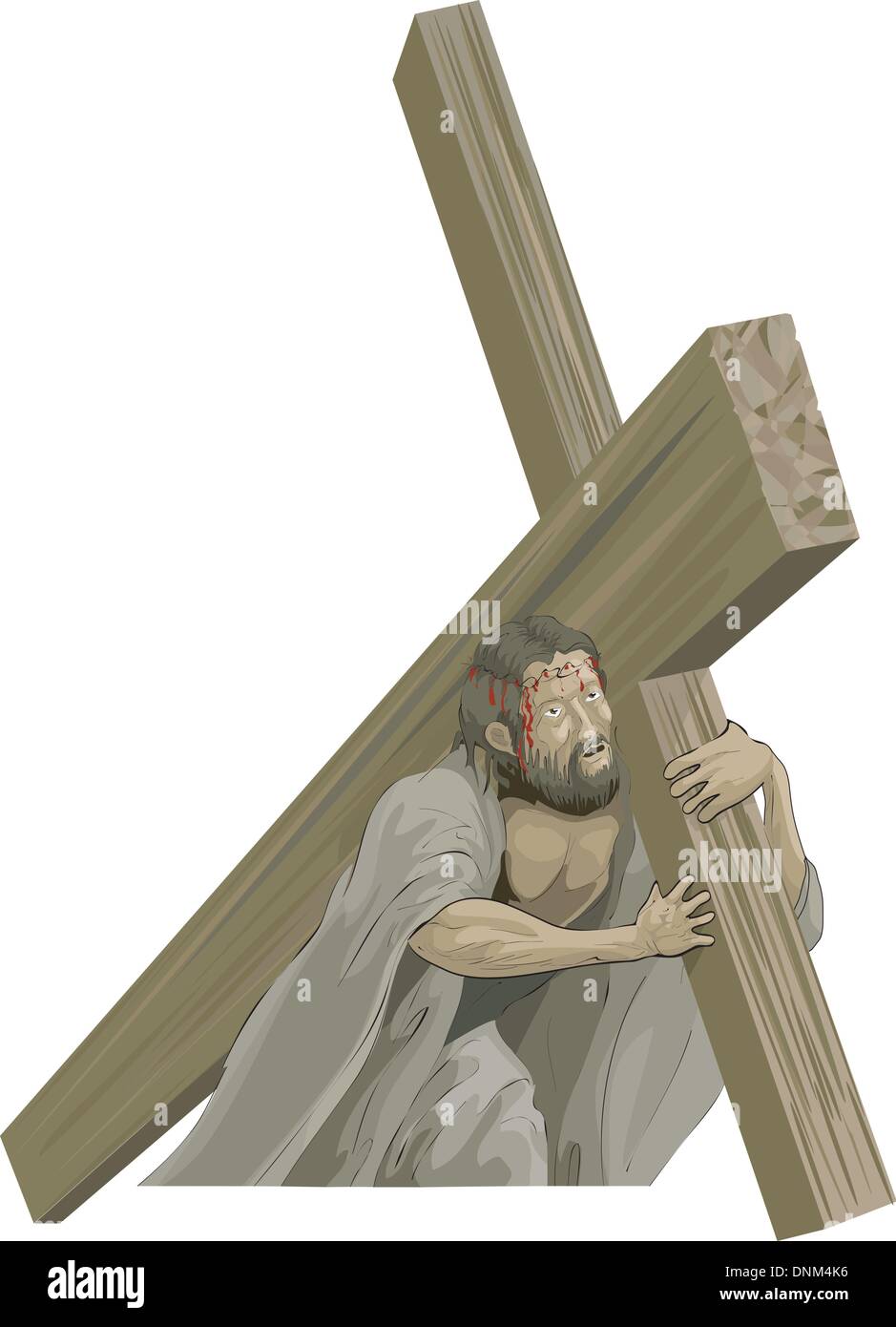 Christus trägt das Kreuz der Kreuzigung Stock Vektor