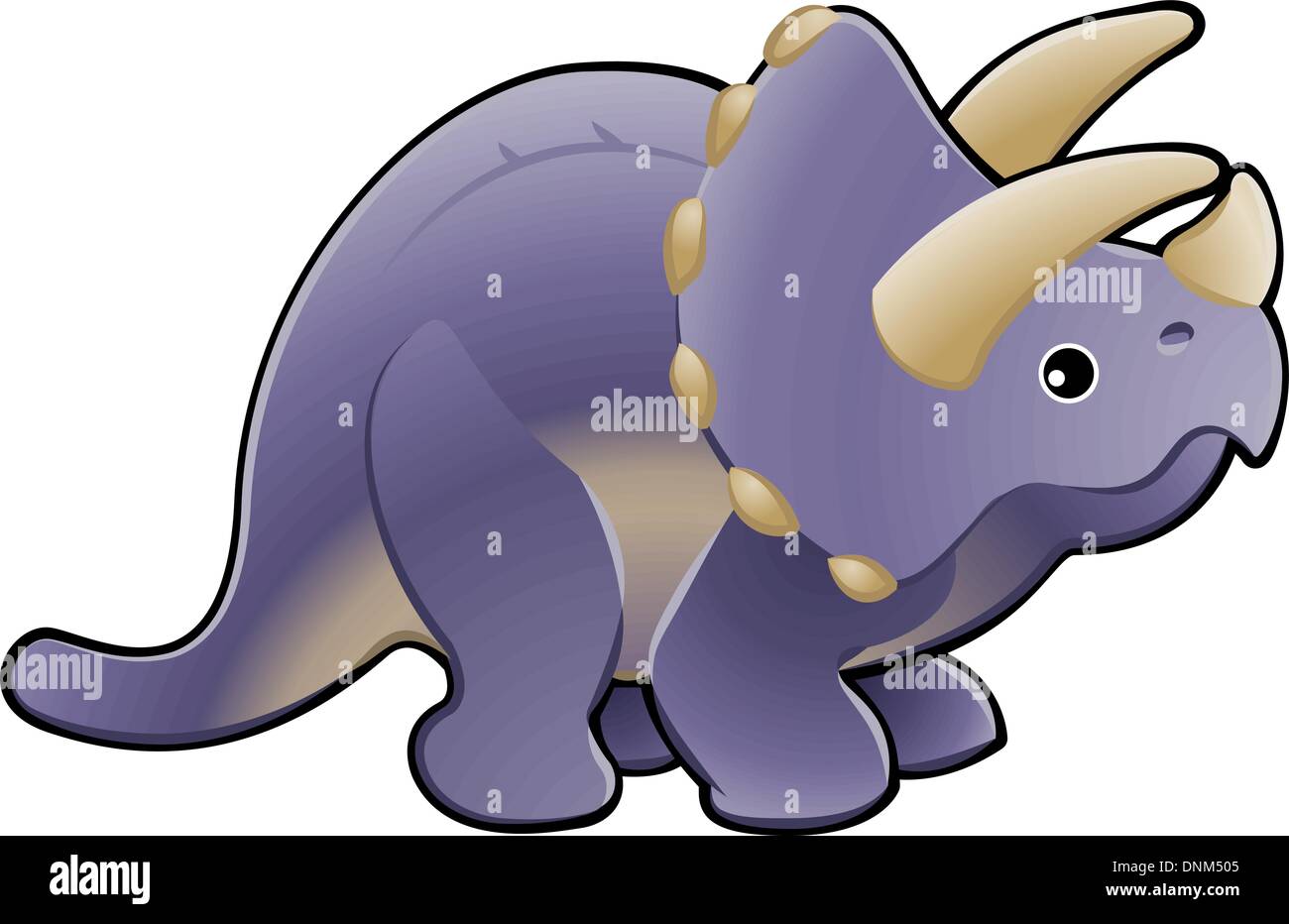 Eine Vektor-Illustration eine nette freundliche Triceratops Dinosaurier Stock Vektor