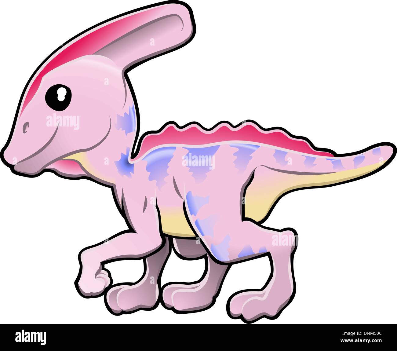 Eine Vektor-Illustration eines netten freundlichen Dinosauriers Stock Vektor