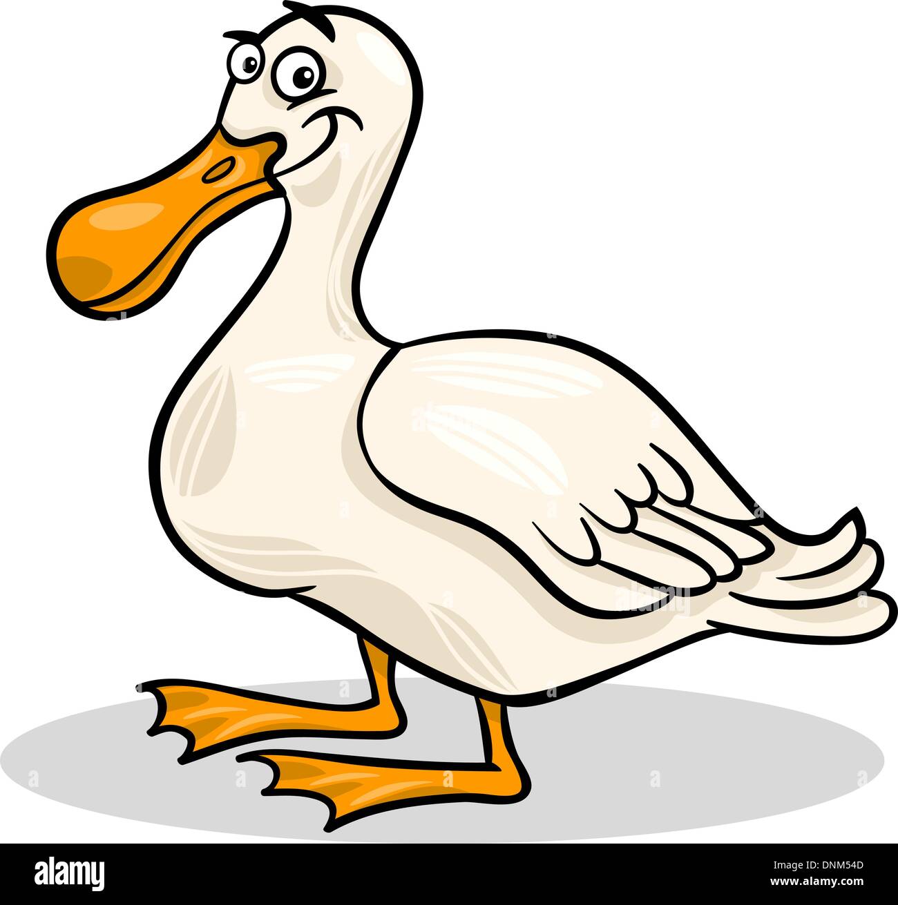 Cartoon-Illustration der lustige Ente Vogel Nutztier Stock Vektor
