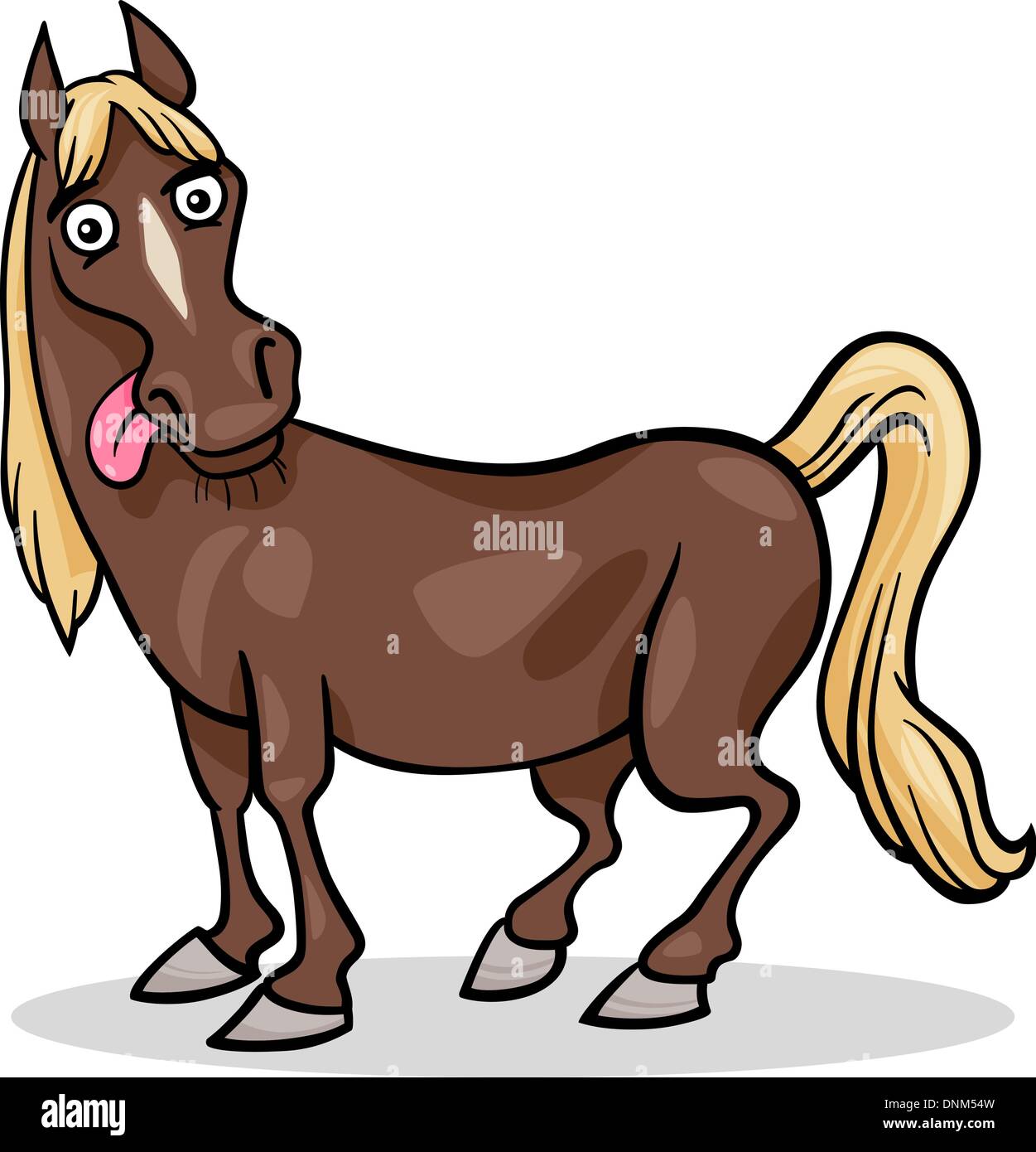 Cartoon-Illustration der lustige Pferd Bauernhof Tier Stock Vektor