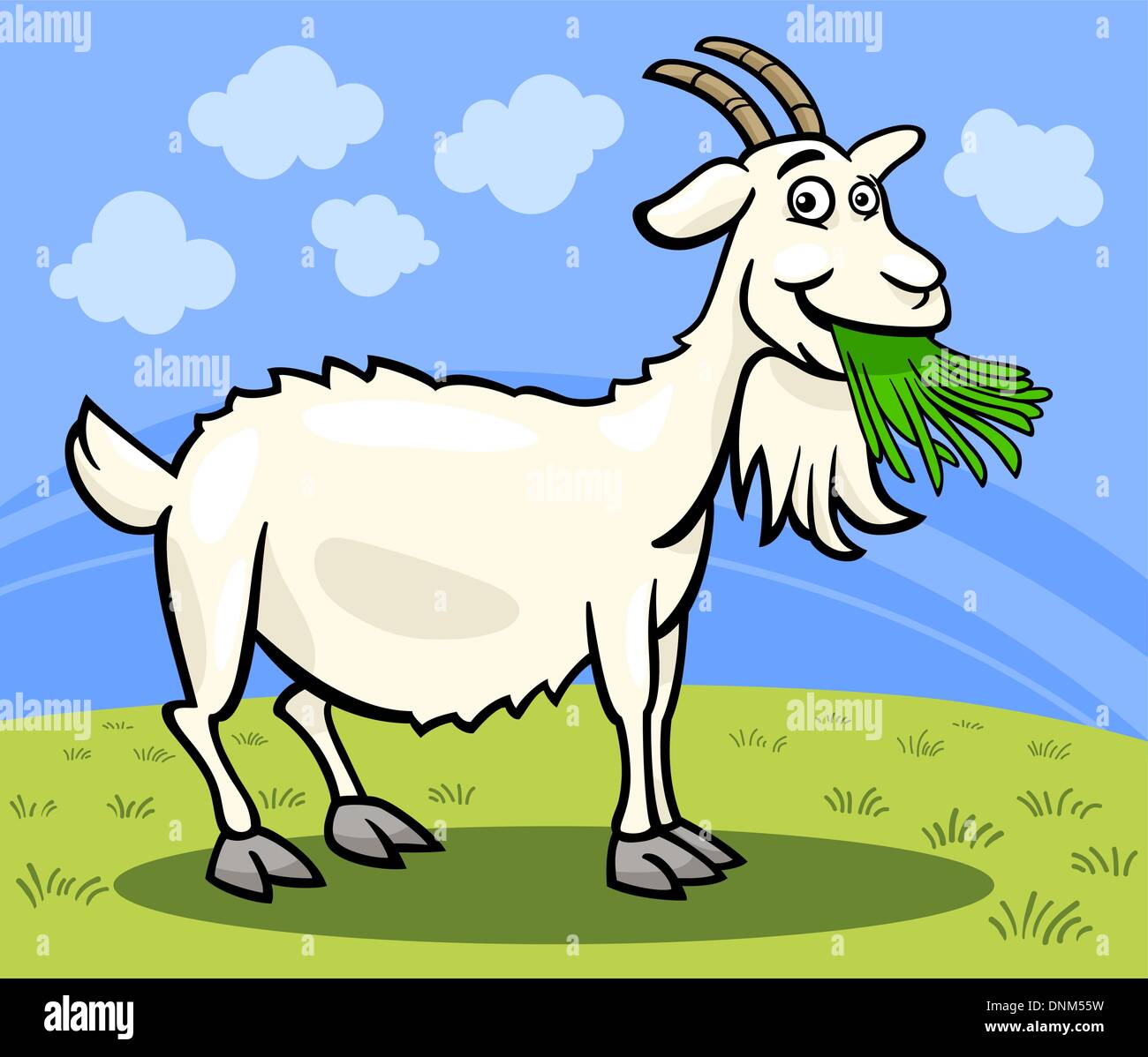 Cartoon-Illustration der lustigen Comic-Ziege Tier auf dem Bauernhof Stock Vektor
