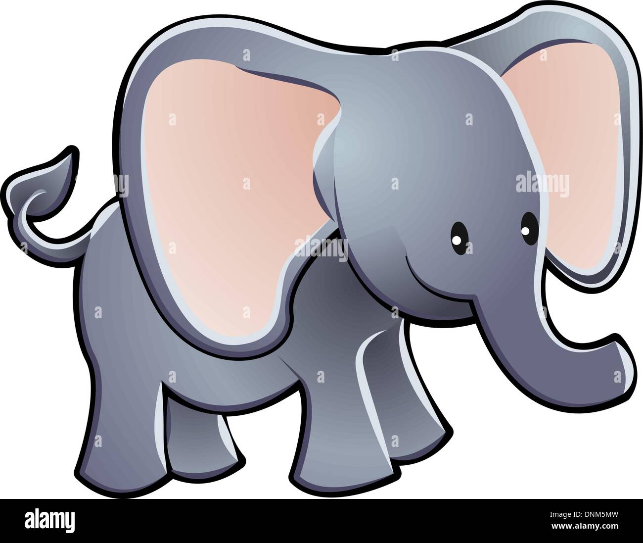Eine liebenswerte Elefanten Kinder Cartoon Vektor-illustration Stock Vektor