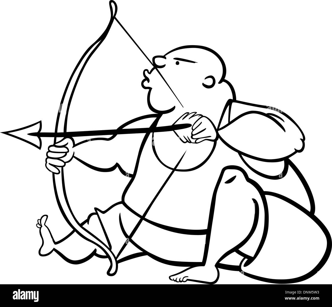 Comic-Illustration der Schütze Sternzeichen für Malbuch Stock Vektor