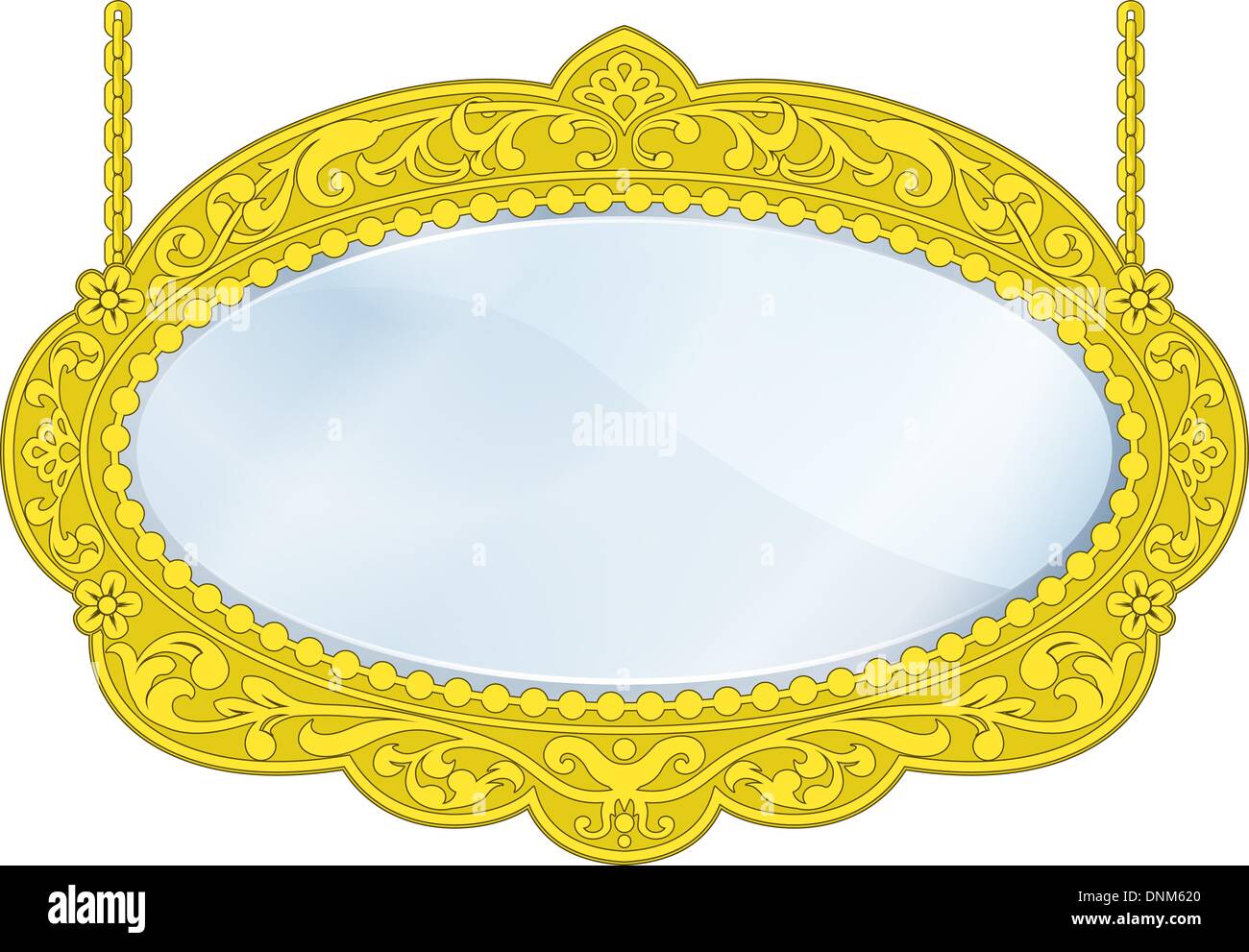 Beispiel für ein schickes Boutique-Spiegel mit Goldrahmen und viel Kopie-Platz im Zentrum Stock Vektor