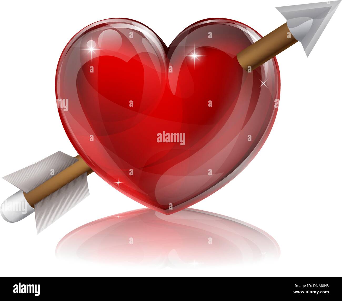 Liebe Herz Symbol Mit Pfeil Durch Es Konzept Fur Schuss Durch Das Herz In Der Liebe Stock Vektorgrafik Alamy