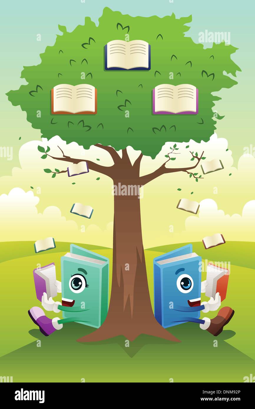 Eine Vektor-Illustration von einem Learning tree Bildungskonzept Stock Vektor
