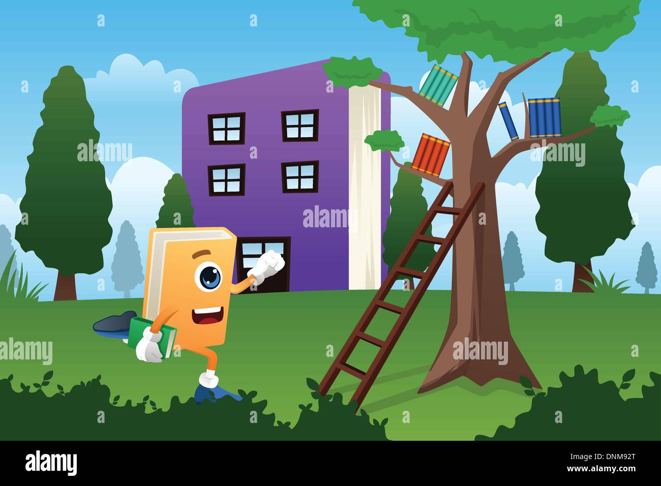 Eine Vektor-Illustration von einem Learning tree Bildungskonzept Stock Vektor