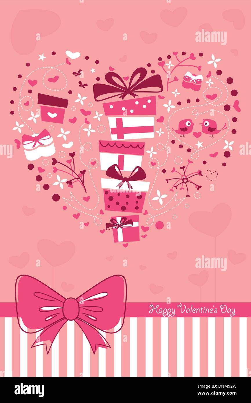 Eine Vektor-Illustration Design-Valentinstag Karte Stock Vektor
