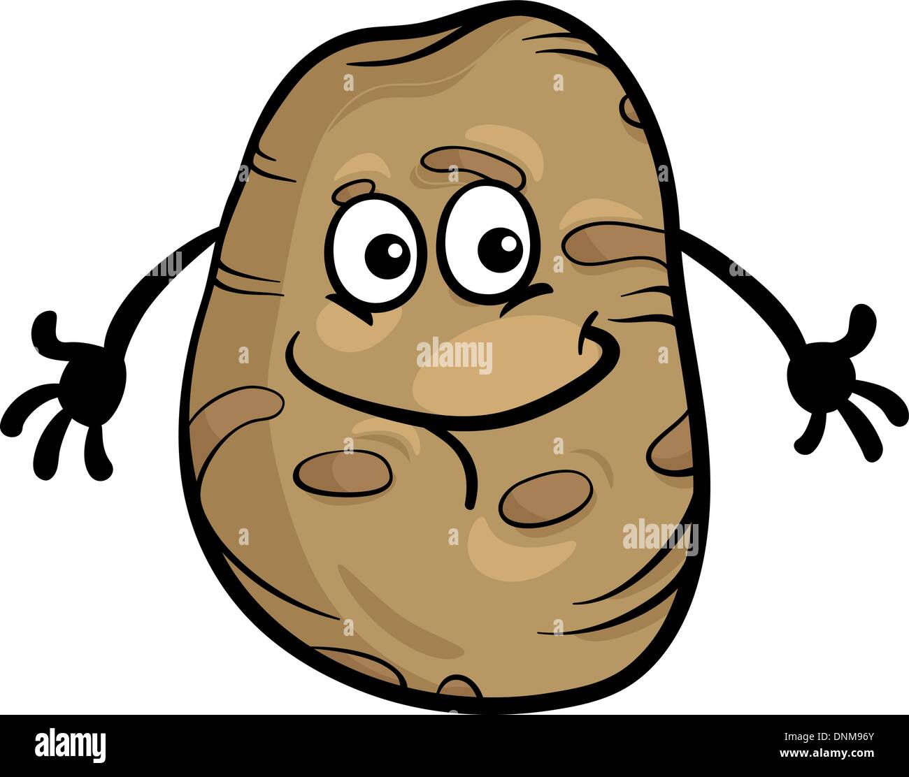 Cartoon-Illustration der lustigen Comic-Kartoffel Gemüse essen Charakter Stock Vektor
