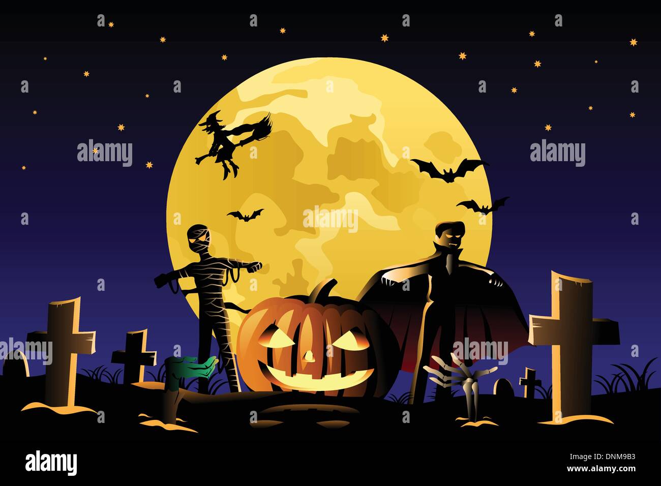 Eine Vektor-Illustration von Halloween-Hintergrund-Design für Halloween-poster Stock Vektor