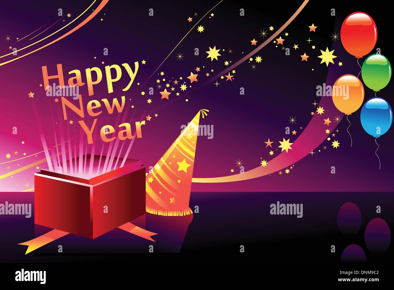 Eine Vektor-Illustration von Neujahr Hintergrund mit Exemplar Stock Vektor
