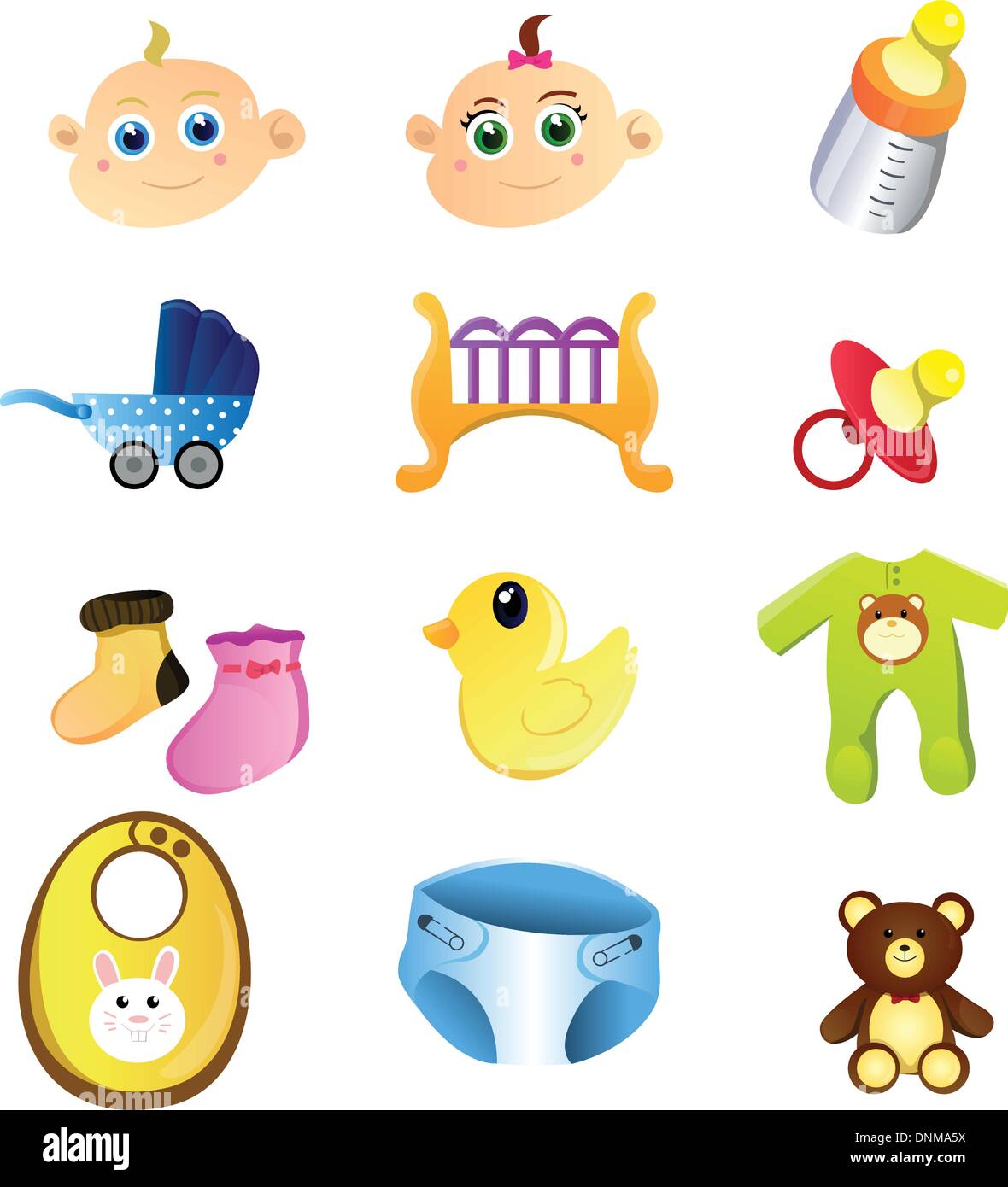 Eine Vektor-Illustration aus einer Reihe von Baby-Artikel Stock Vektor