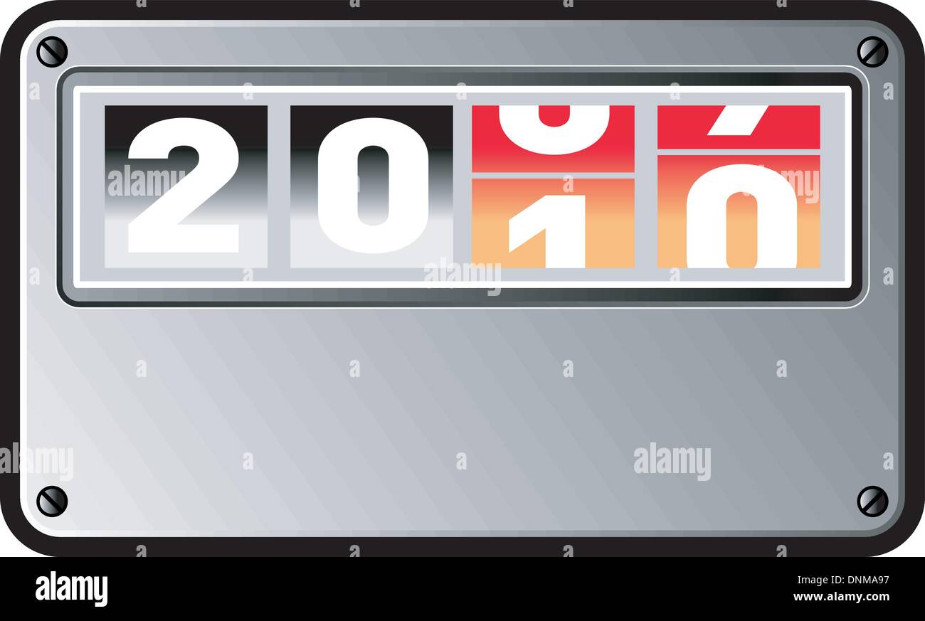 Abbildung auf das neue Jahr 2010 gezeigt als Zähler umdrehen Stock Vektor