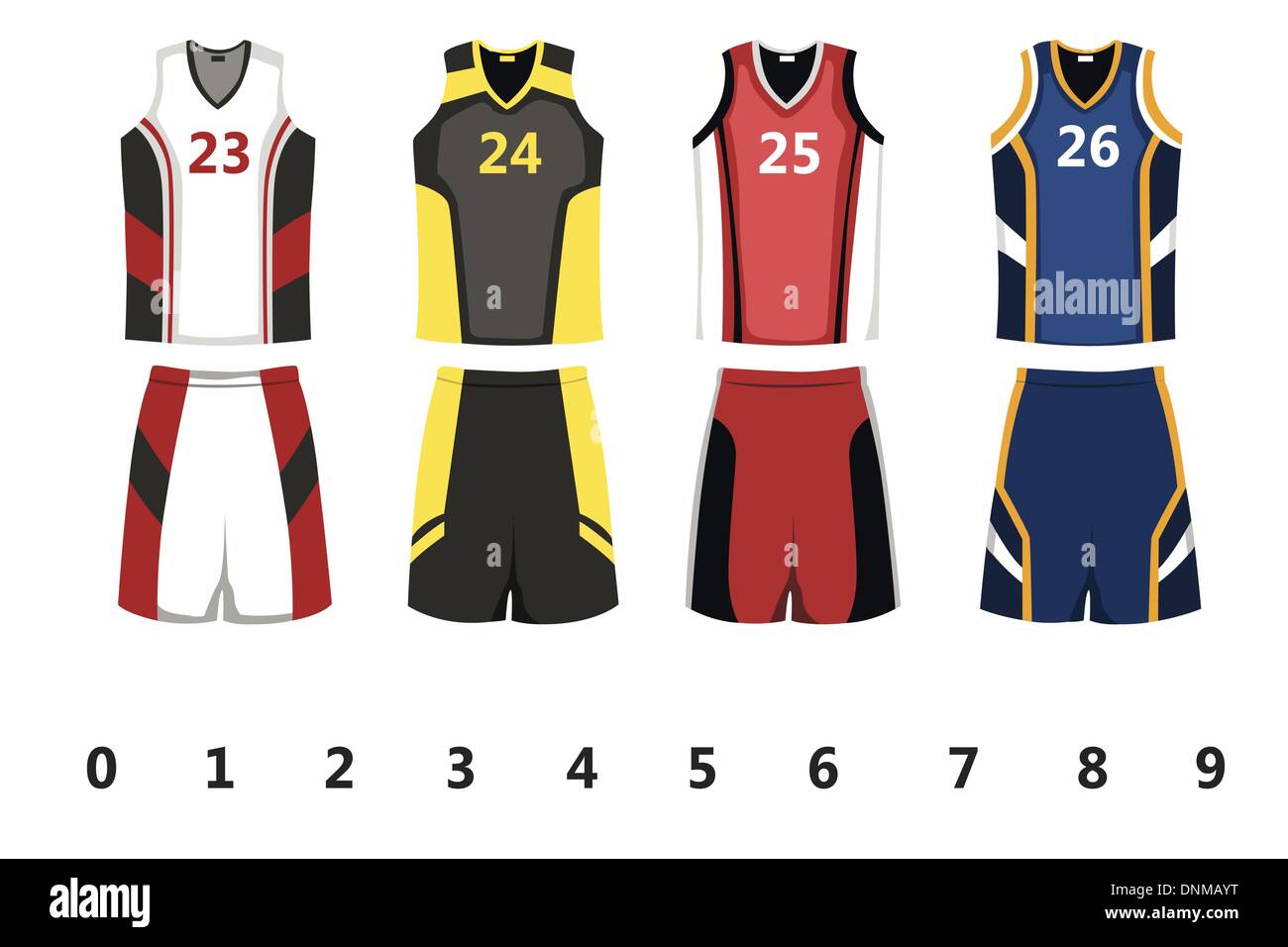 Eine Vektor-Illustration von Basketball Trikot design Stock Vektor
