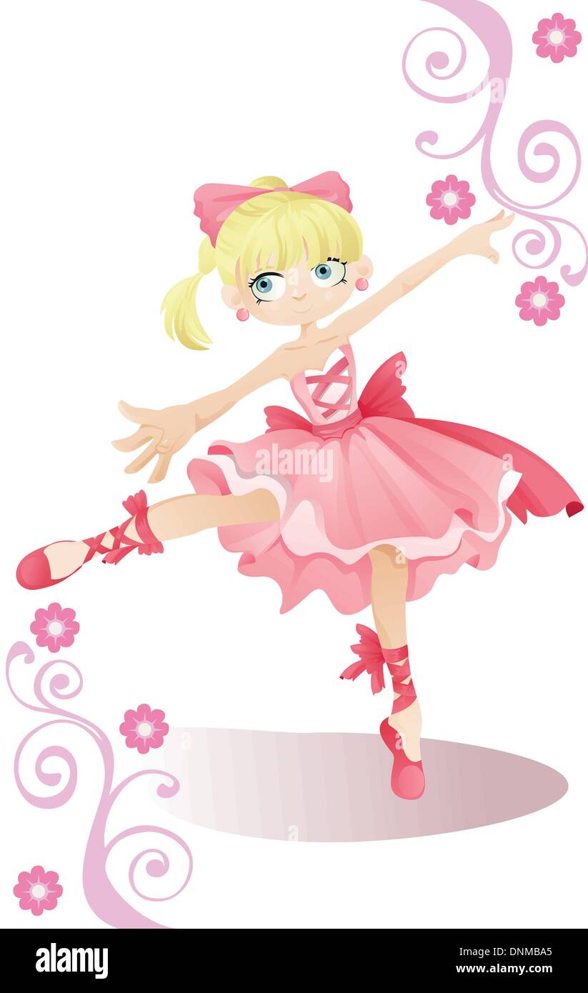 Eine Vektor-Illustration ein Ballerina-Mädchen Stock Vektor
