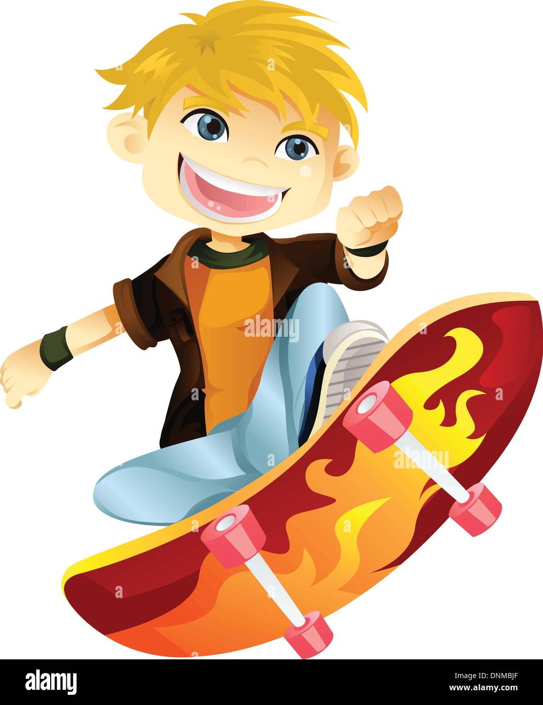 Eine Vektor-Illustration eines Skateboard jungen Stock Vektor