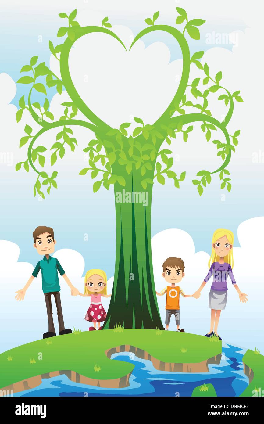 Eine Vektor-Illustration einer glücklichen Familie Stock Vektor