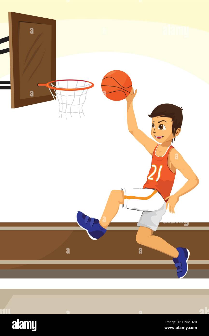 Eine Vektor-Illustration eines Basketball-Spieler Stock Vektor