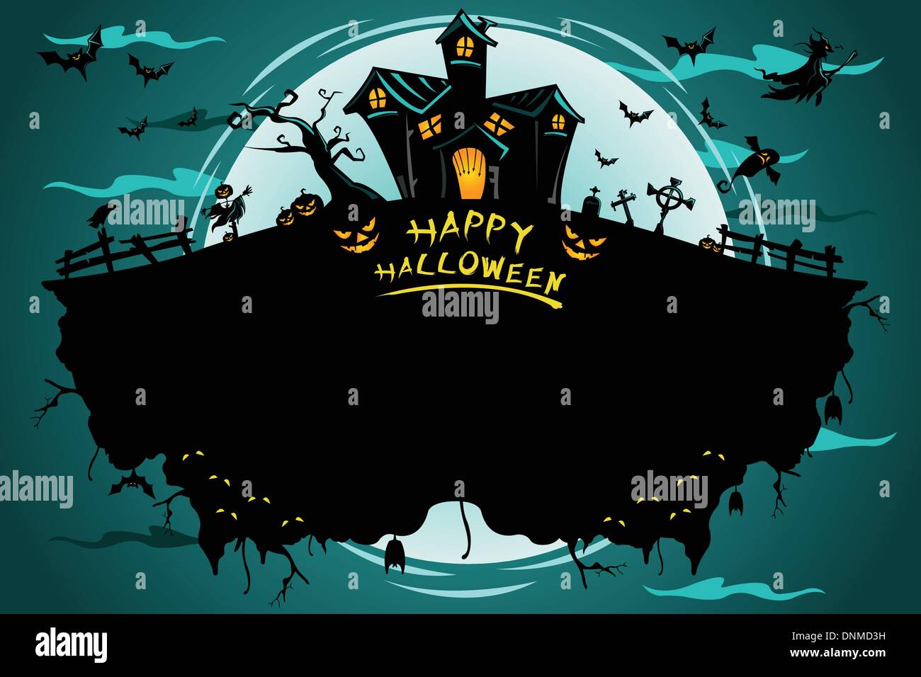 Eine Vektor-Illustration von Halloween-Poster-design Stock Vektor