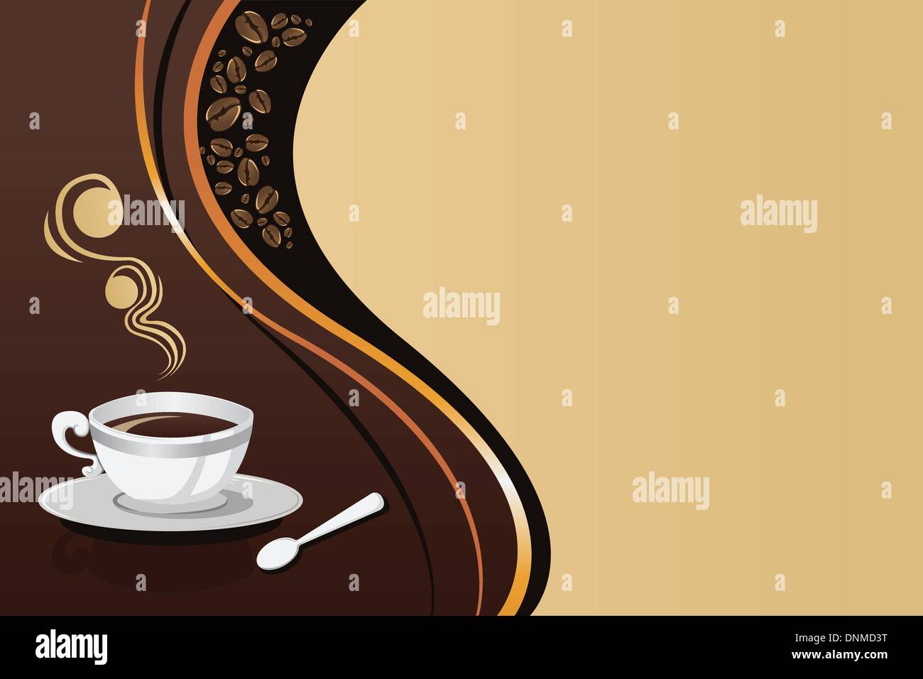 Eine Vektor-Illustration von Kaffee Becher Hintergrund mit Exemplar Stock Vektor
