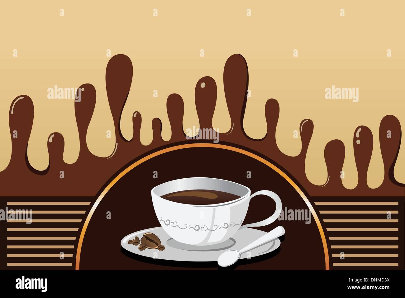 Eine Vektor-Illustration von Kaffee Becher Hintergrund mit Exemplar Stock Vektor