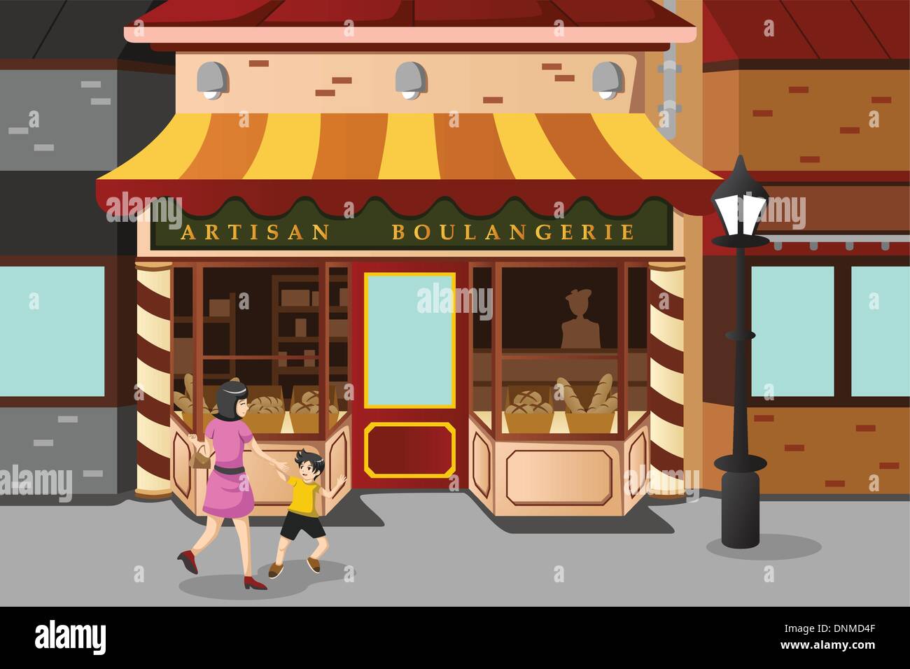 Eine Vektor-Illustration der französischen Bäckerei Stock Vektor