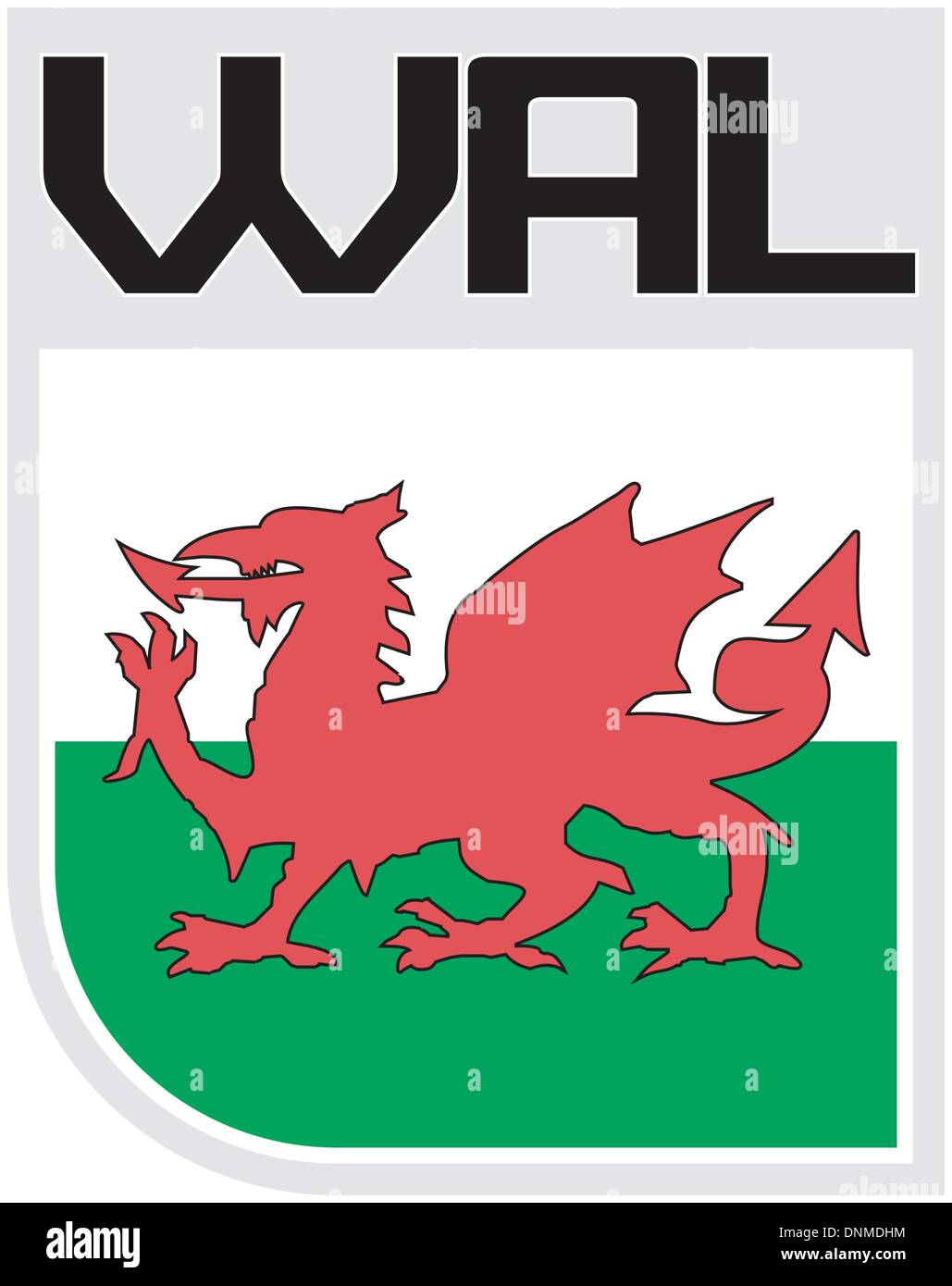 Abbildung ein Symbol der Flagge von Wales Stock Vektor