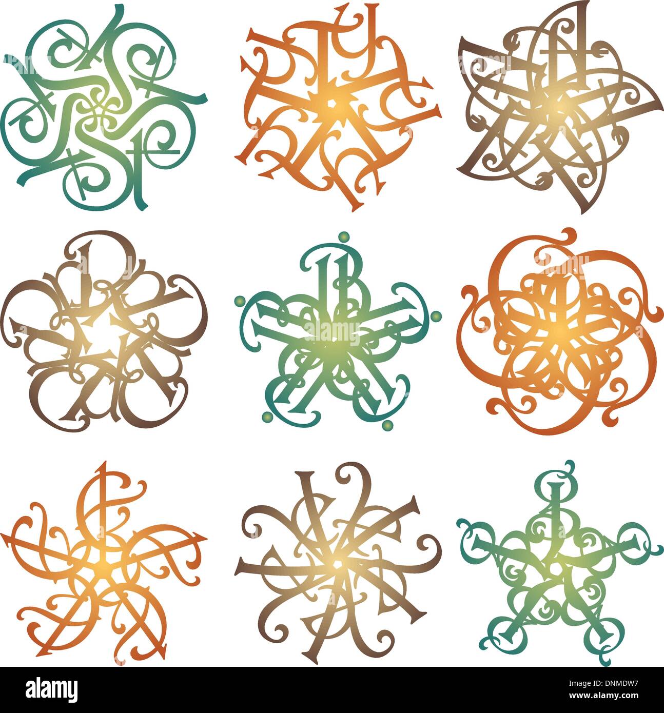 Eine Vektor-Illustration von abstrakten floralen design Stock Vektor