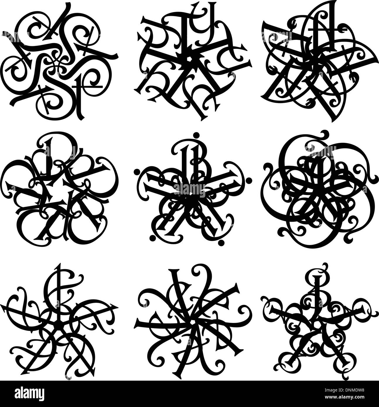 Eine Vektor-Illustration von abstrakten floralen design Stock Vektor