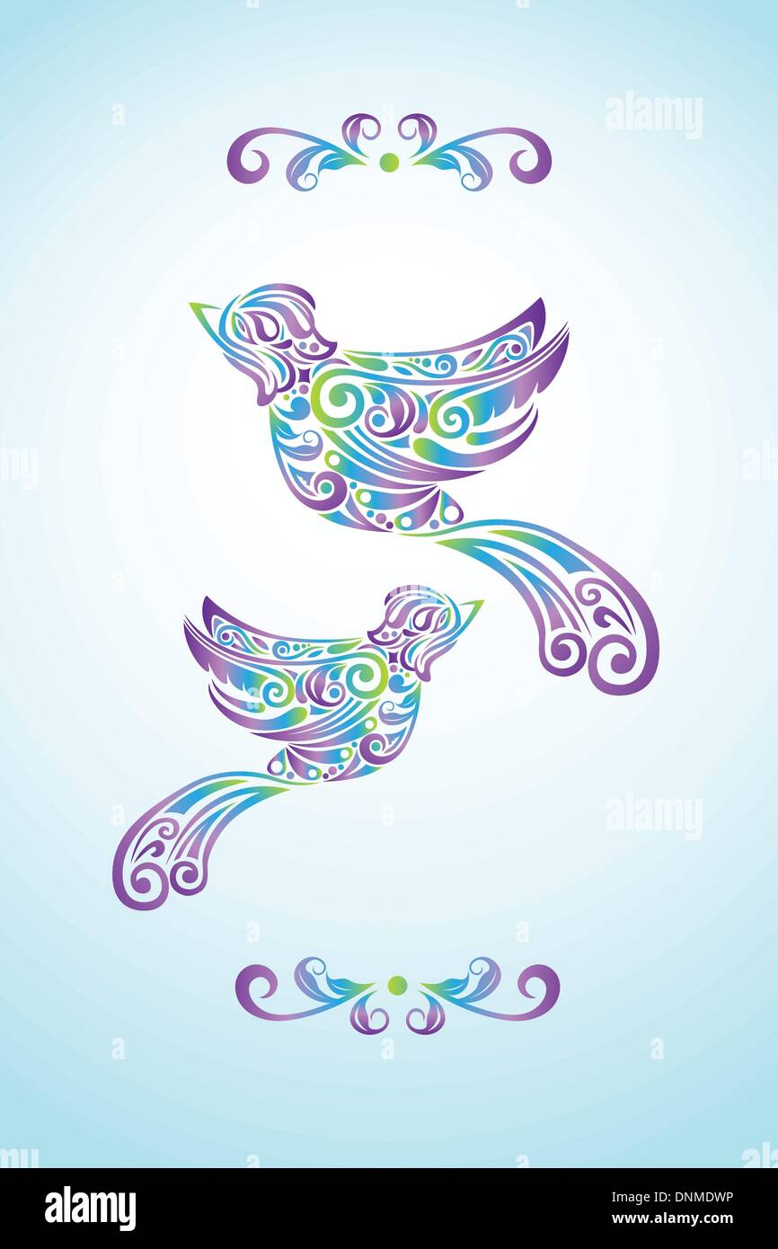 Eine Vektor-Illustration von abstrakten Vogel-design Stock Vektor