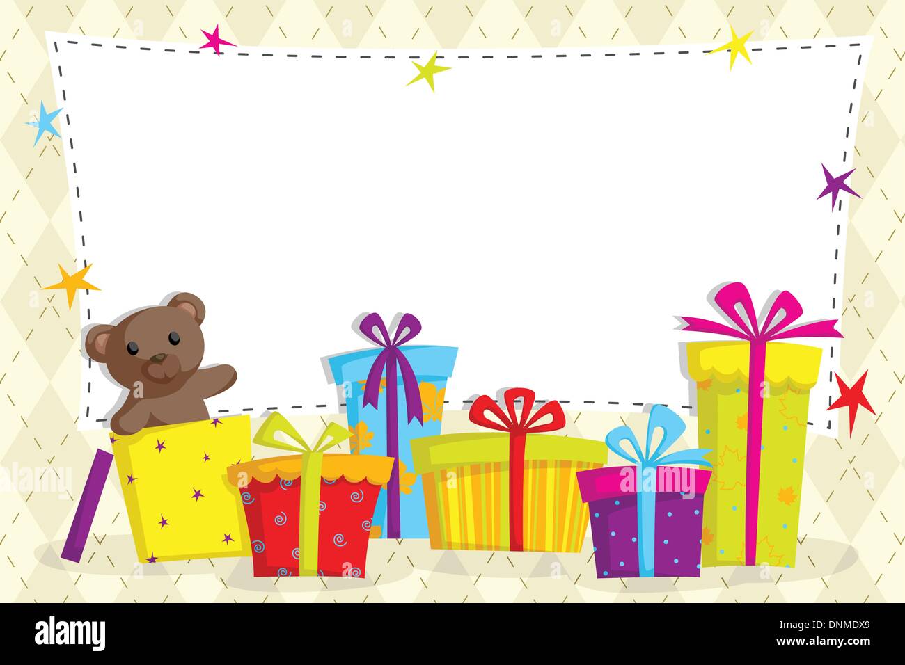 Eine Vektor-Illustration von Geschenk-Boxen-Hintergrund Stock Vektor