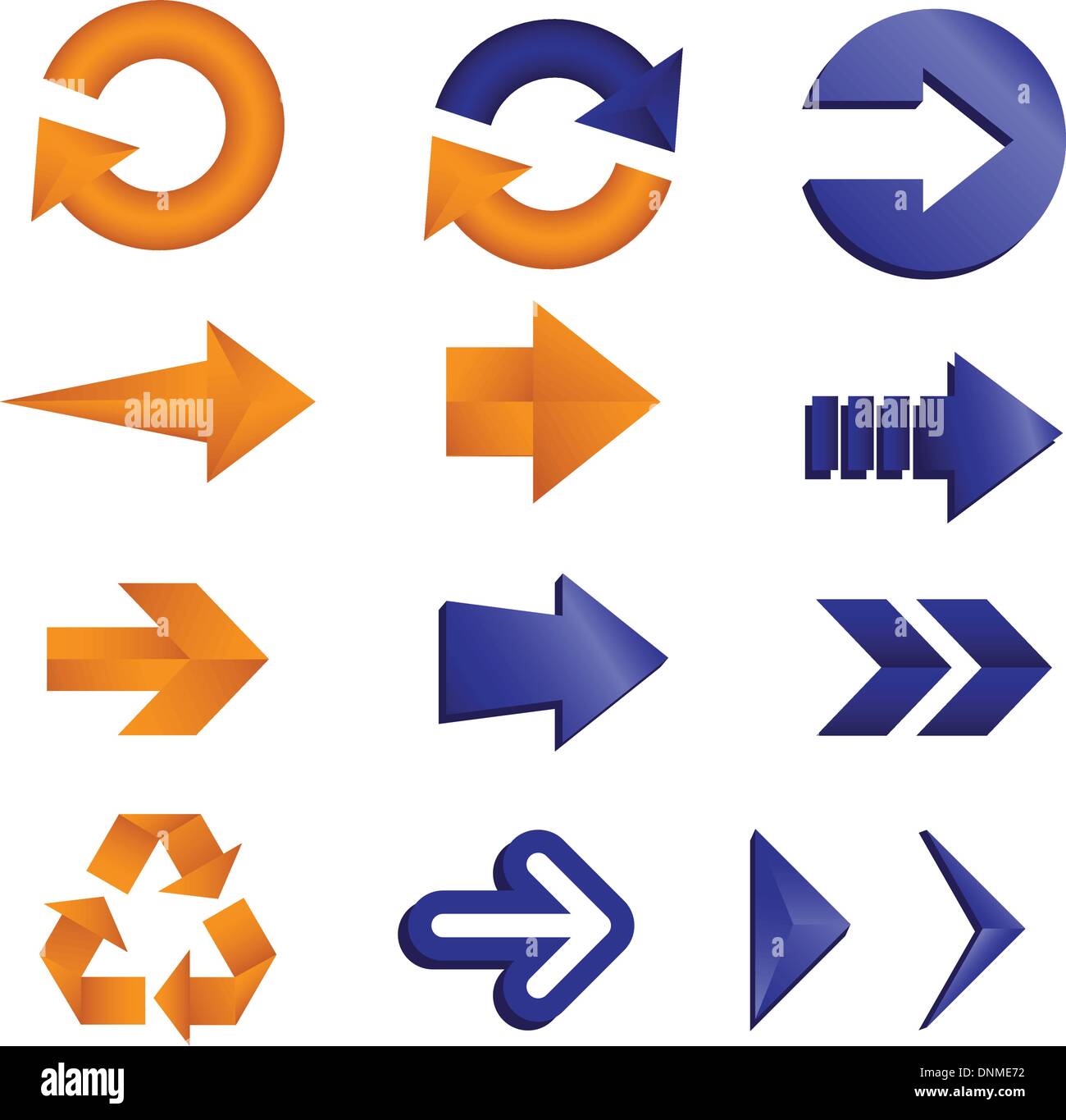 Eine Vektor-Illustration von verschiedenen Pfeil icons Stock Vektor