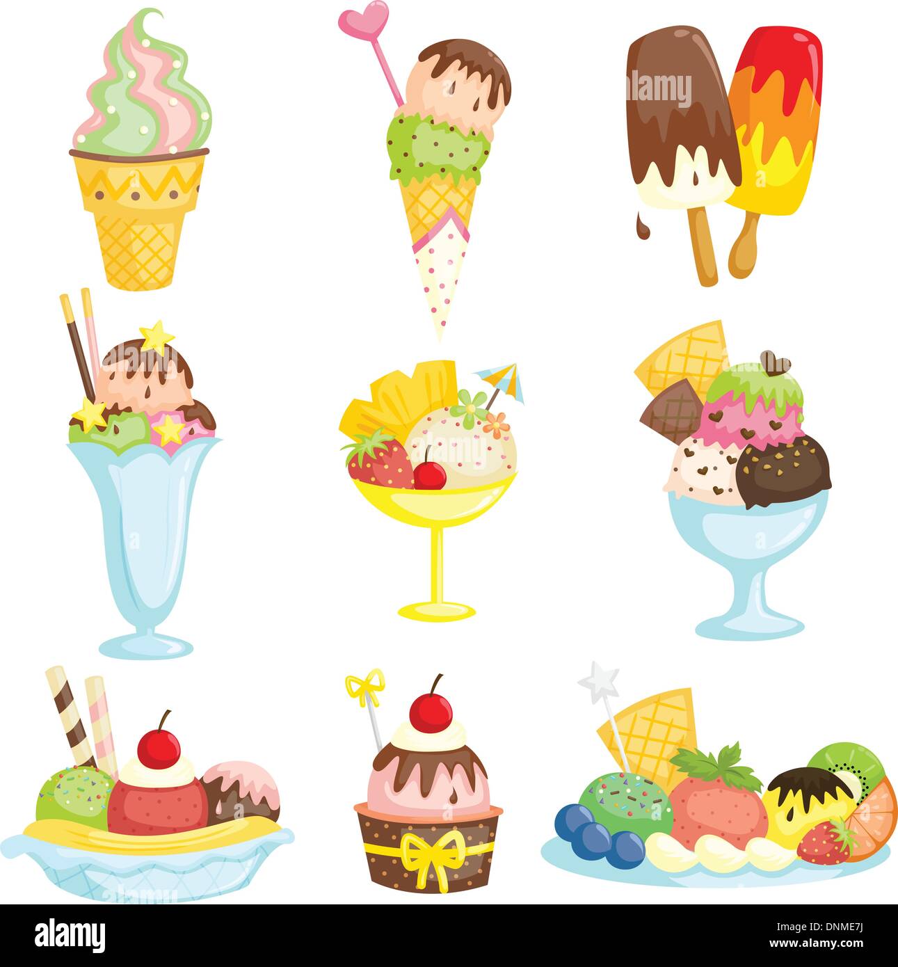 Eine Vektor-Illustration leckeres Eis Stock Vektor