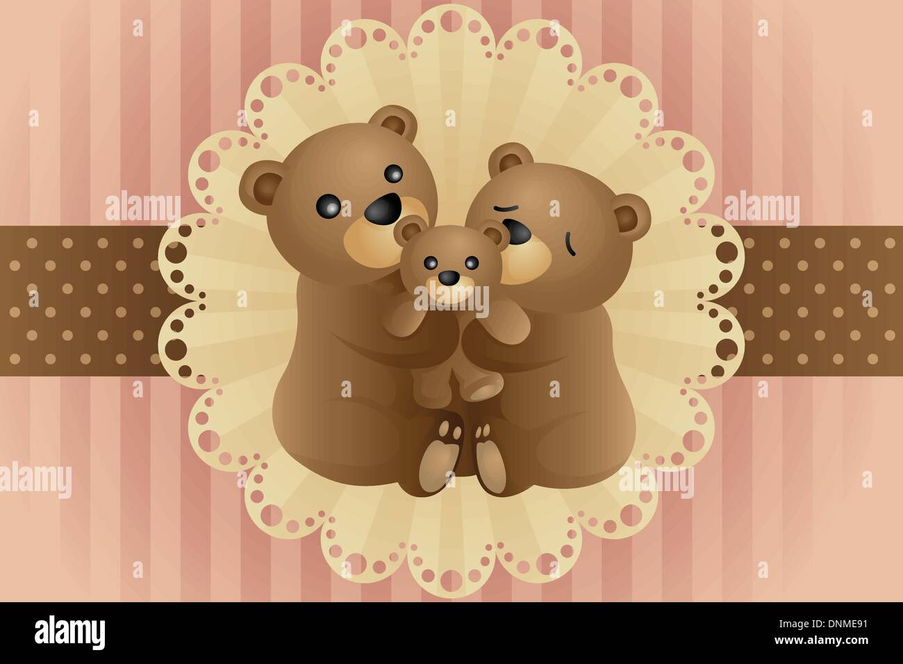 Eine Vektor-Illustration ein Bär Familie umarmt Stock Vektor
