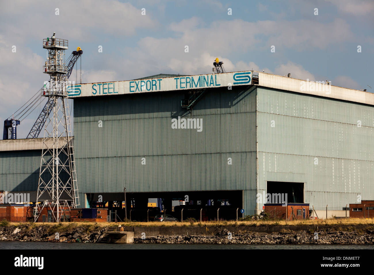 Stahl-Export-Terminal, River Tees, Teesside, England Stockfoto