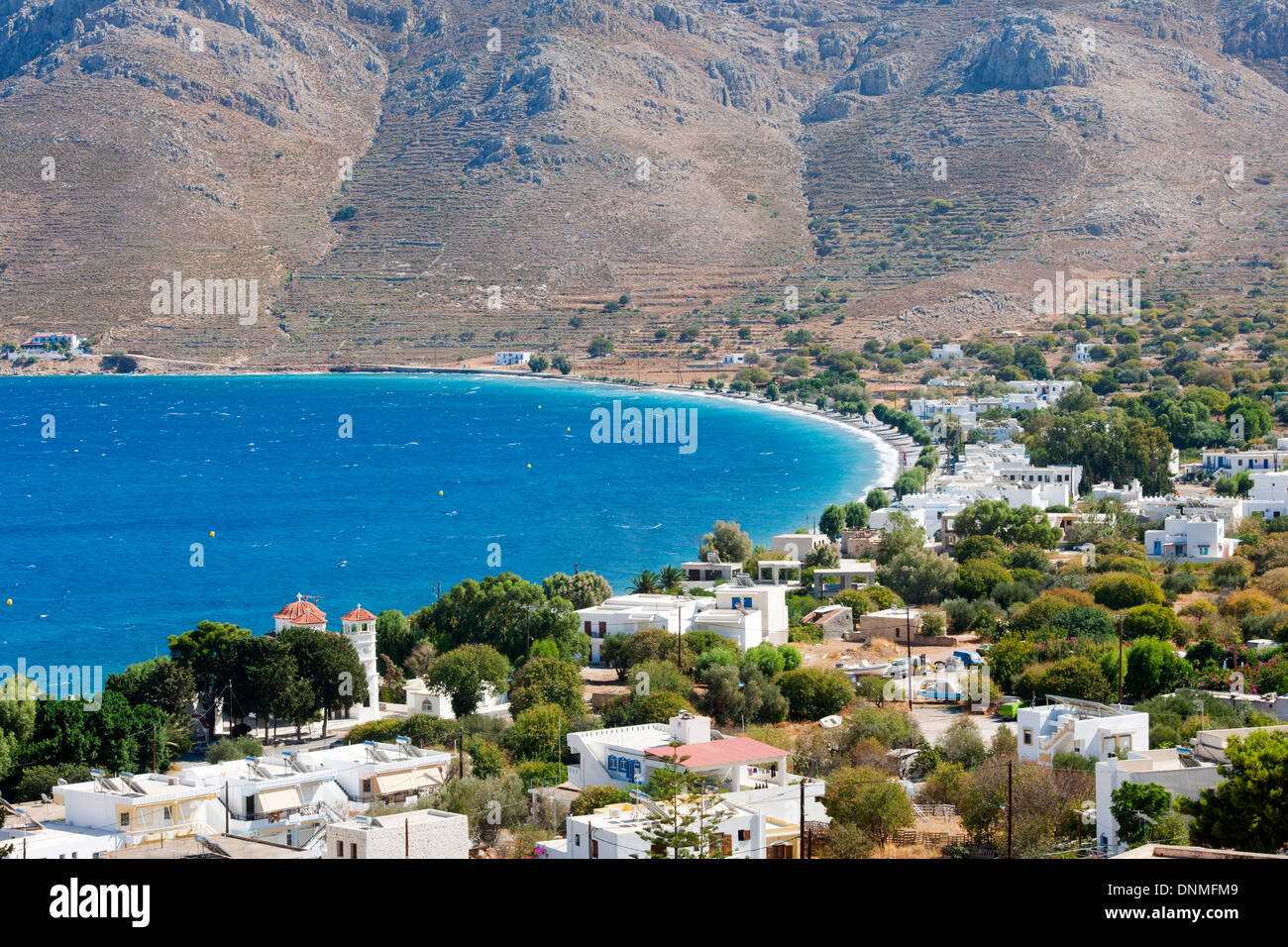 Griechenland, Insel Tilos Hafenort Livadia Stockfoto