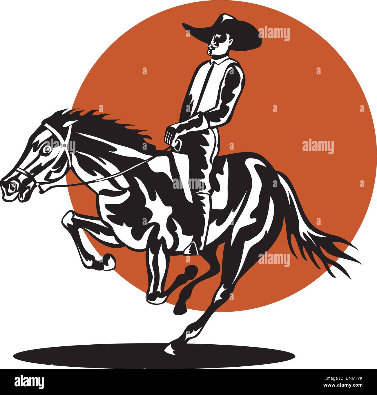 Illustration rodeo cowboy riding horse -Fotos und -Bildmaterial in ...