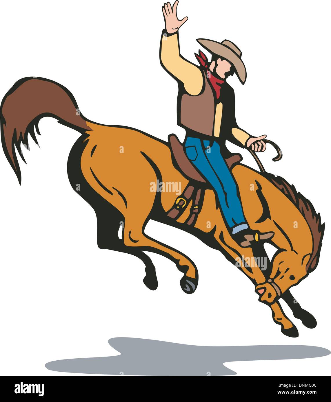 Illustration rodeo cowboy riding horse -Fotos und -Bildmaterial in ...
