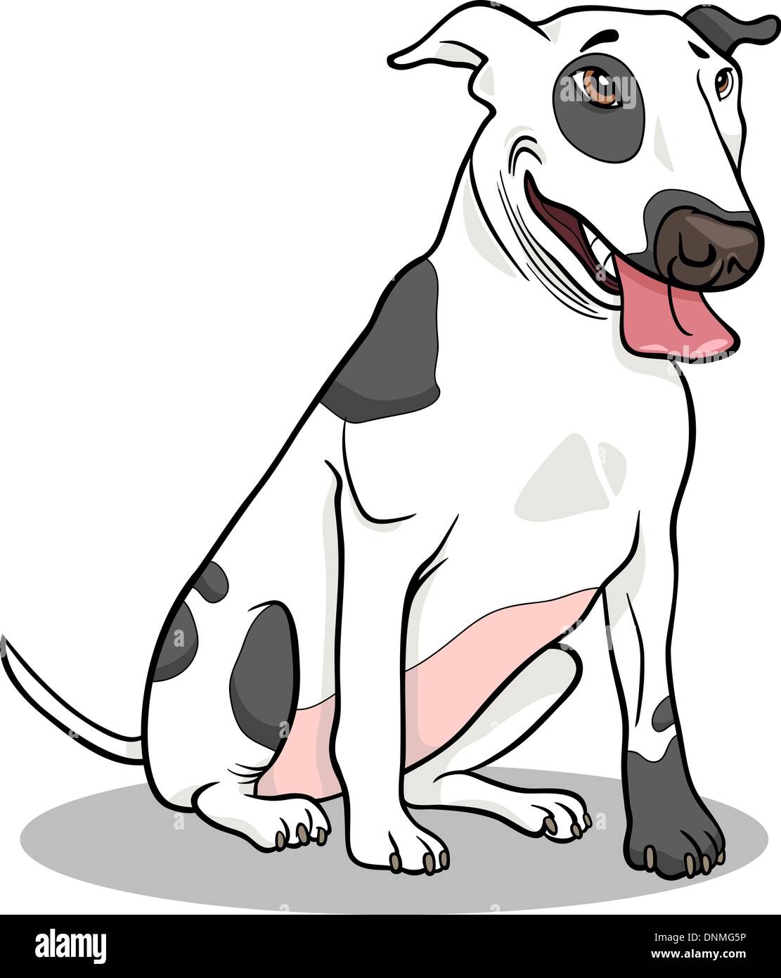 Cartoon Illustration lustig gefleckte Stier Terrier Hund Stock Vektor