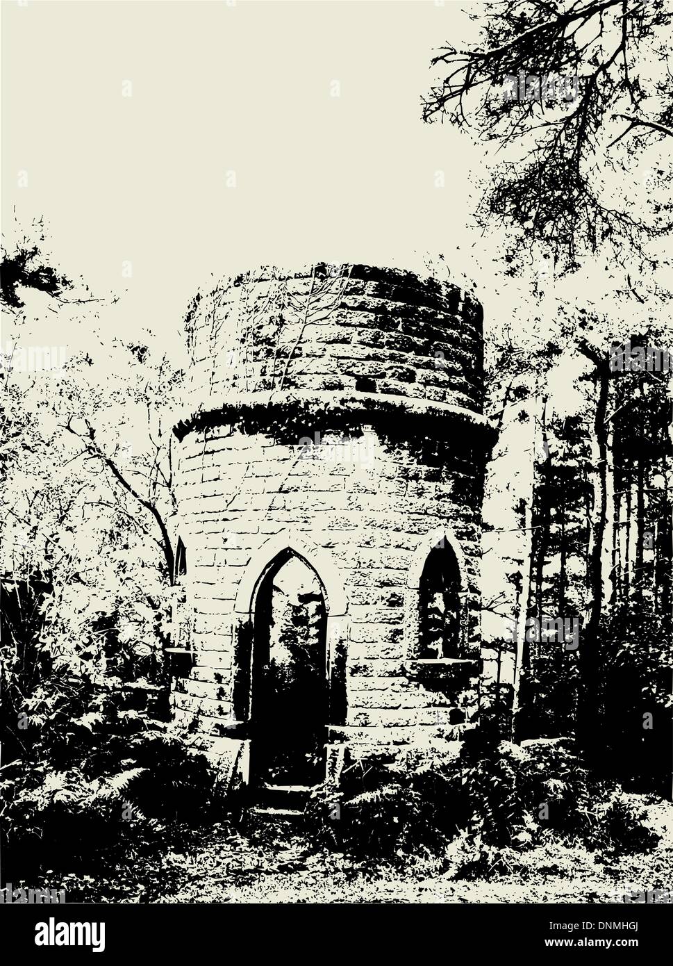 Grunge-Stil Bild Ruinen von alten Stock Vektor