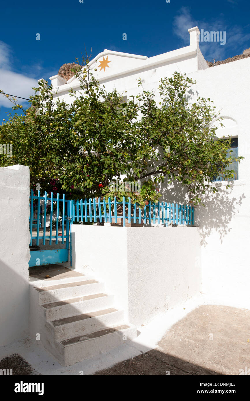 Griechenland, Insel Tilos, Inselhauptort Megalo Chorio Stockfoto