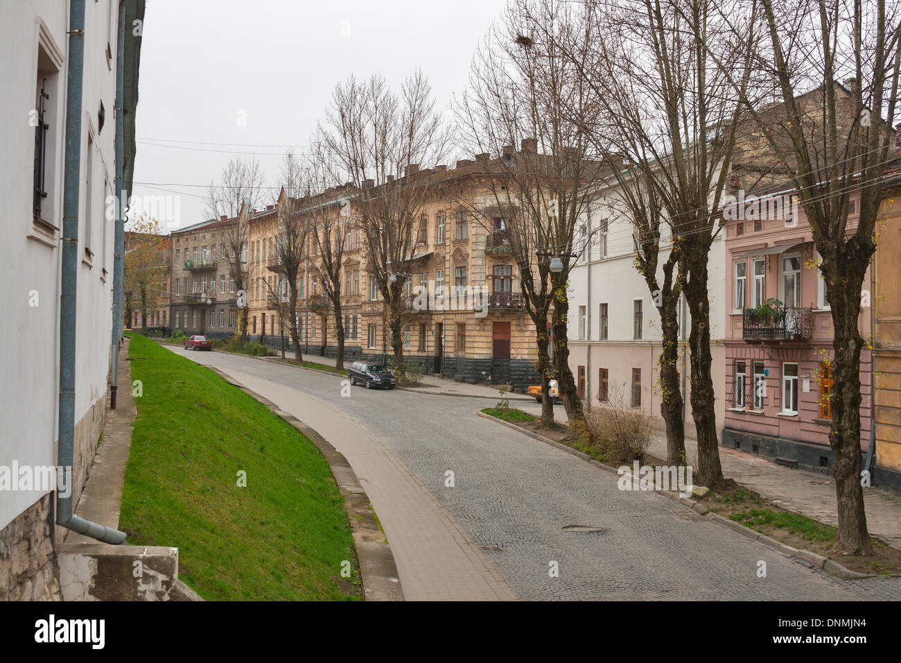 Lviv alte Stadt Bohdan Khmelnytsky Wohnstraße, Ukraine Stockfoto
