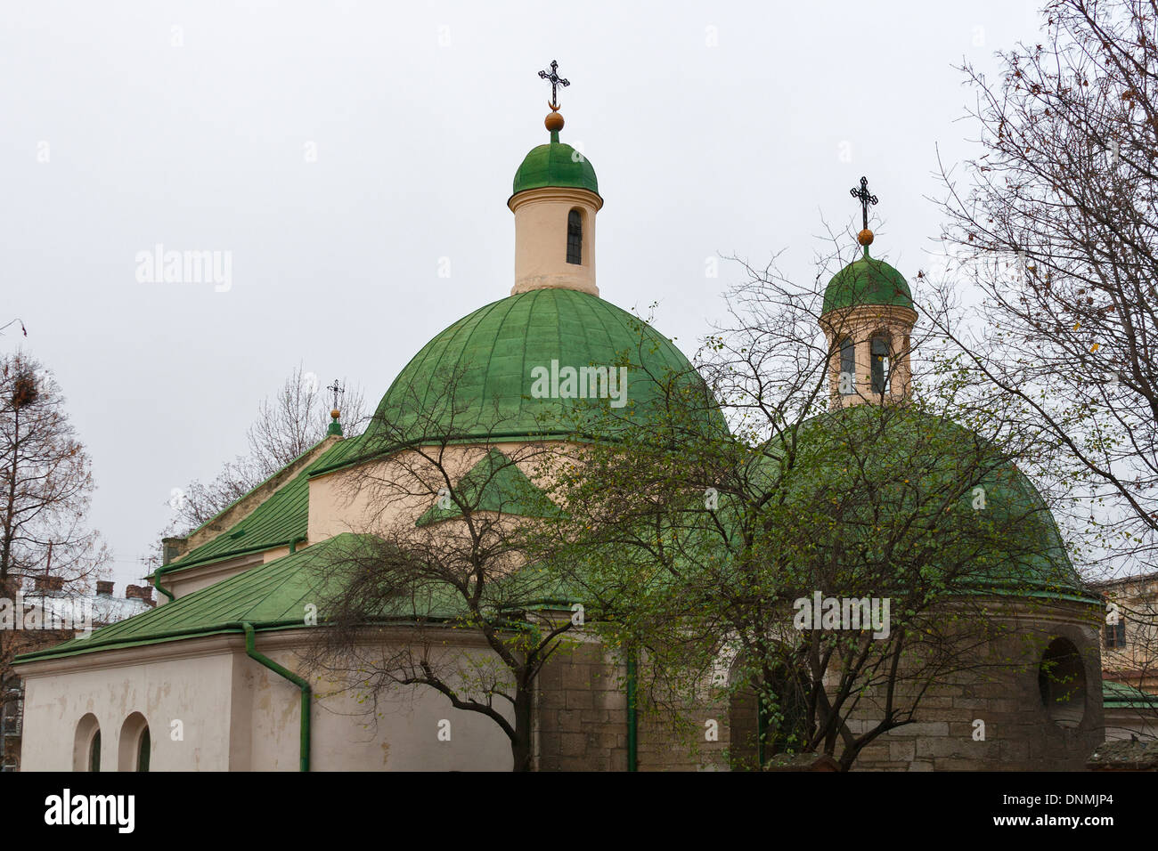 Kirche des Heiligen Nikolaus in Lemberg, Ukraine. In der zweiten Hälfte des XIII Jahrhunderts gebaut. Stockfoto