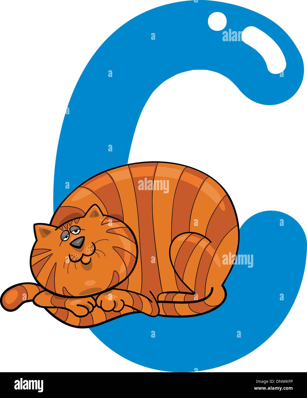 Cartoon-Illustration des C Brief für Katze Stock Vektor
